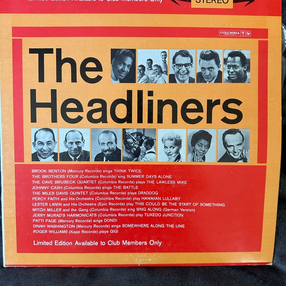 Columbia The Headliners Album - Orange and Black
